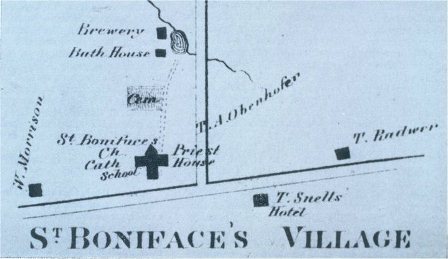 1865 sketch of St. Boniface Village